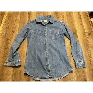 Maurices Shirt, Women's Size Small, Blue Jean, Button Up, Long Sleeve, Pockets